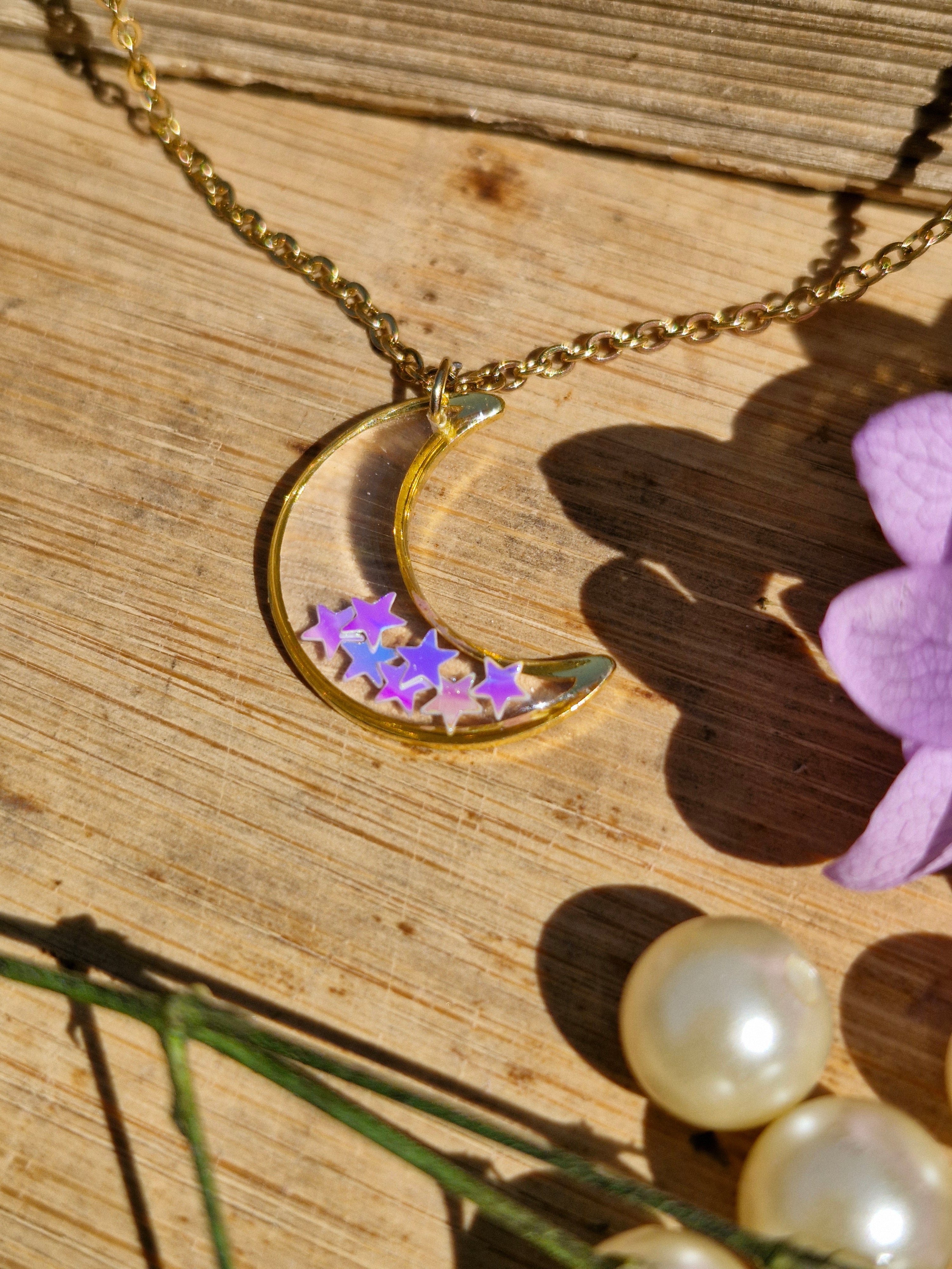 Moonlit Dreams Necklace - Holographic Star Series