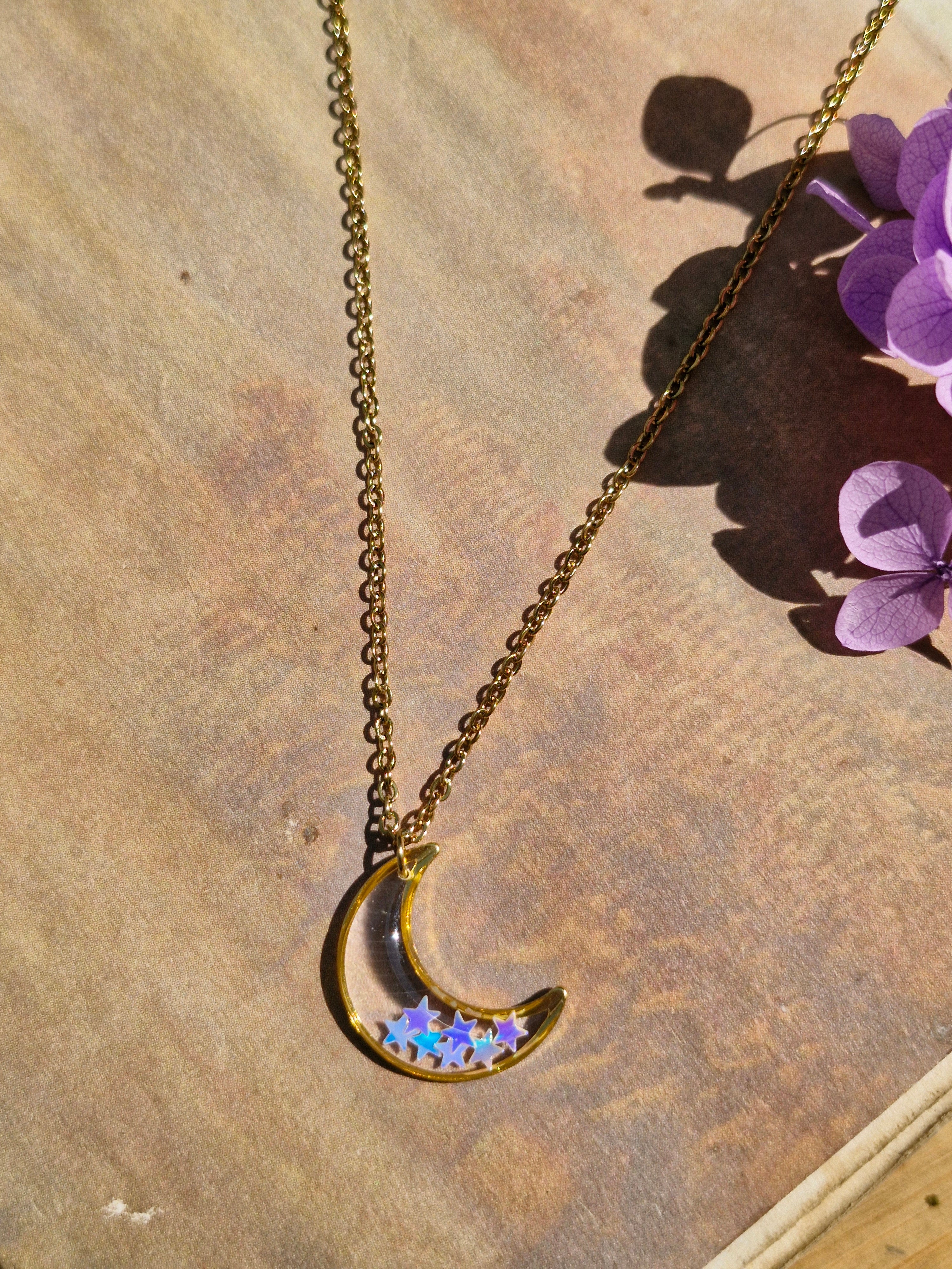 Moonlit Dreams Necklace - Holographic Star Series