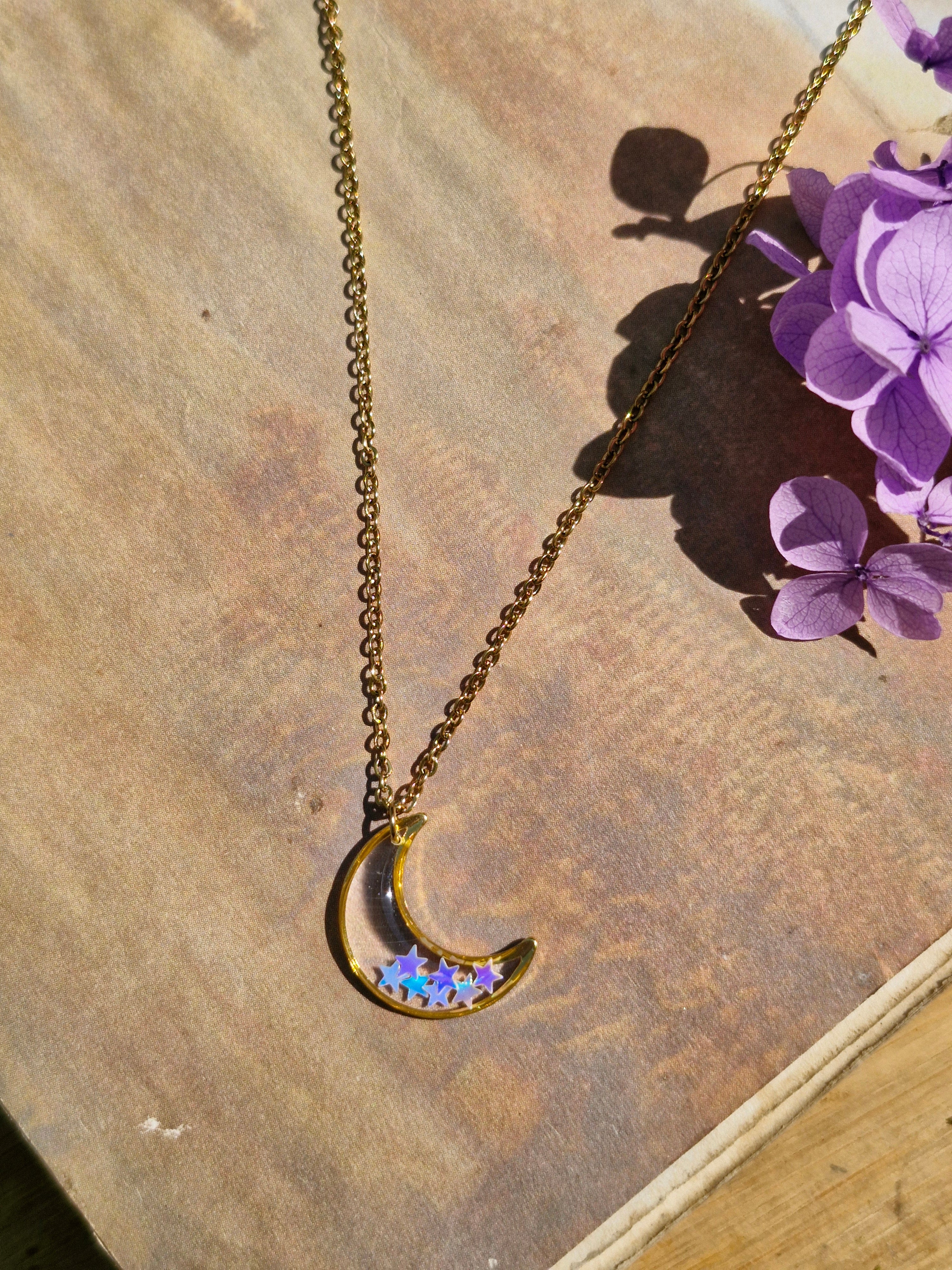 Moonlit Dreams Necklace - Holographic Star Series