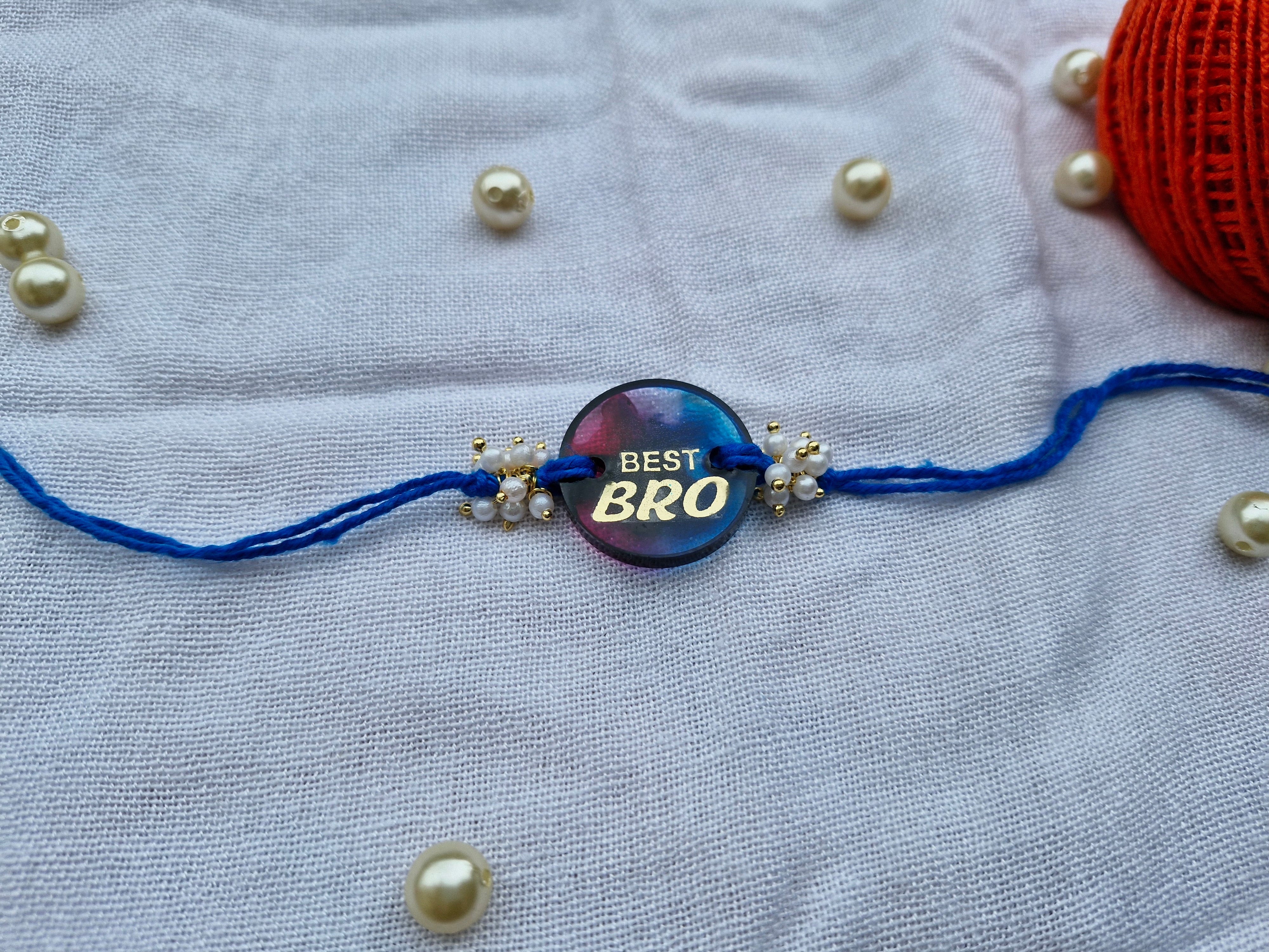 Best Bro Rakhi – Multicolor Resin with Pearl Beadwork