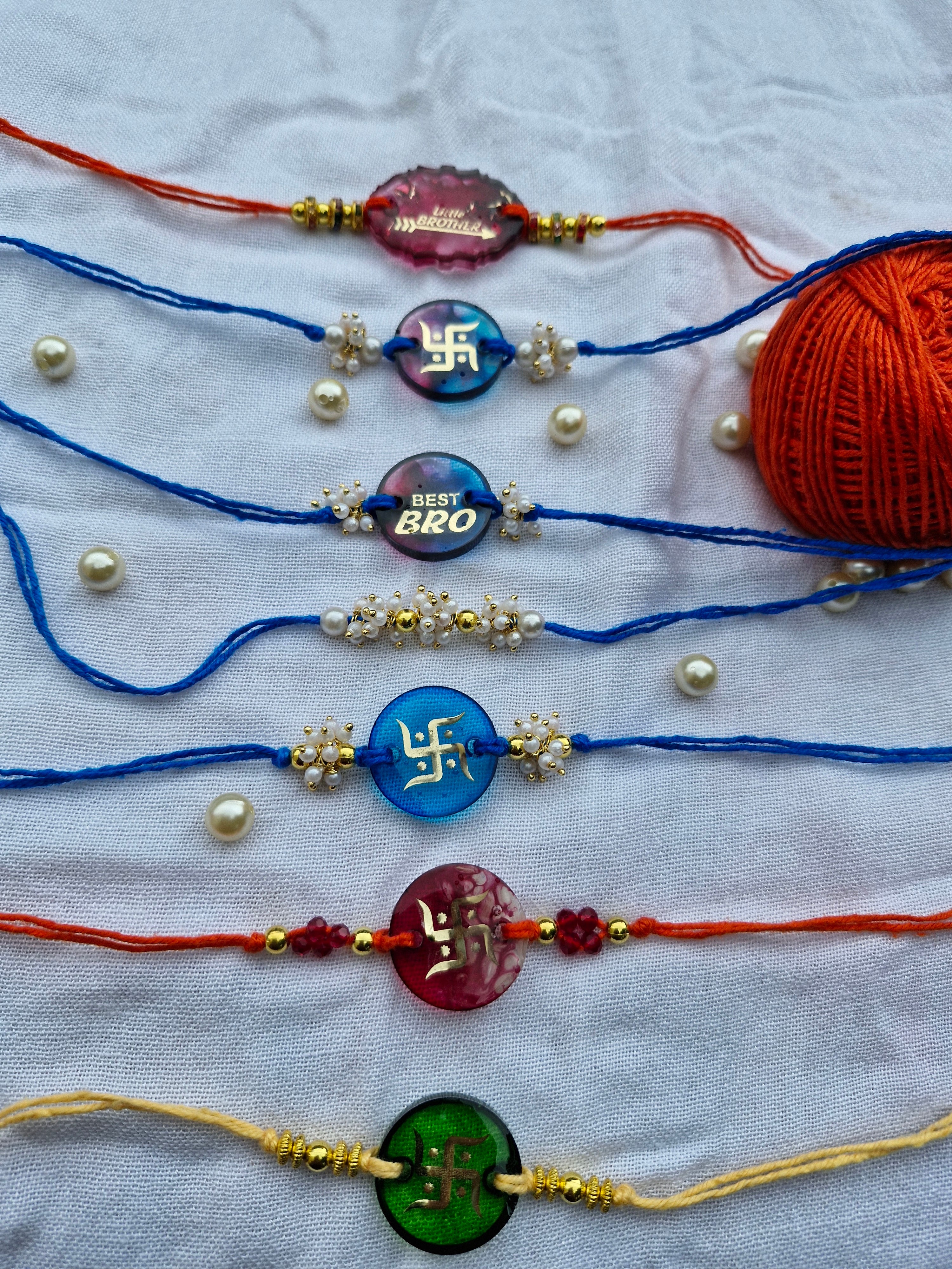 Rakhi Combo Pack – Set of 7 Handcrafted Designer Rakhis