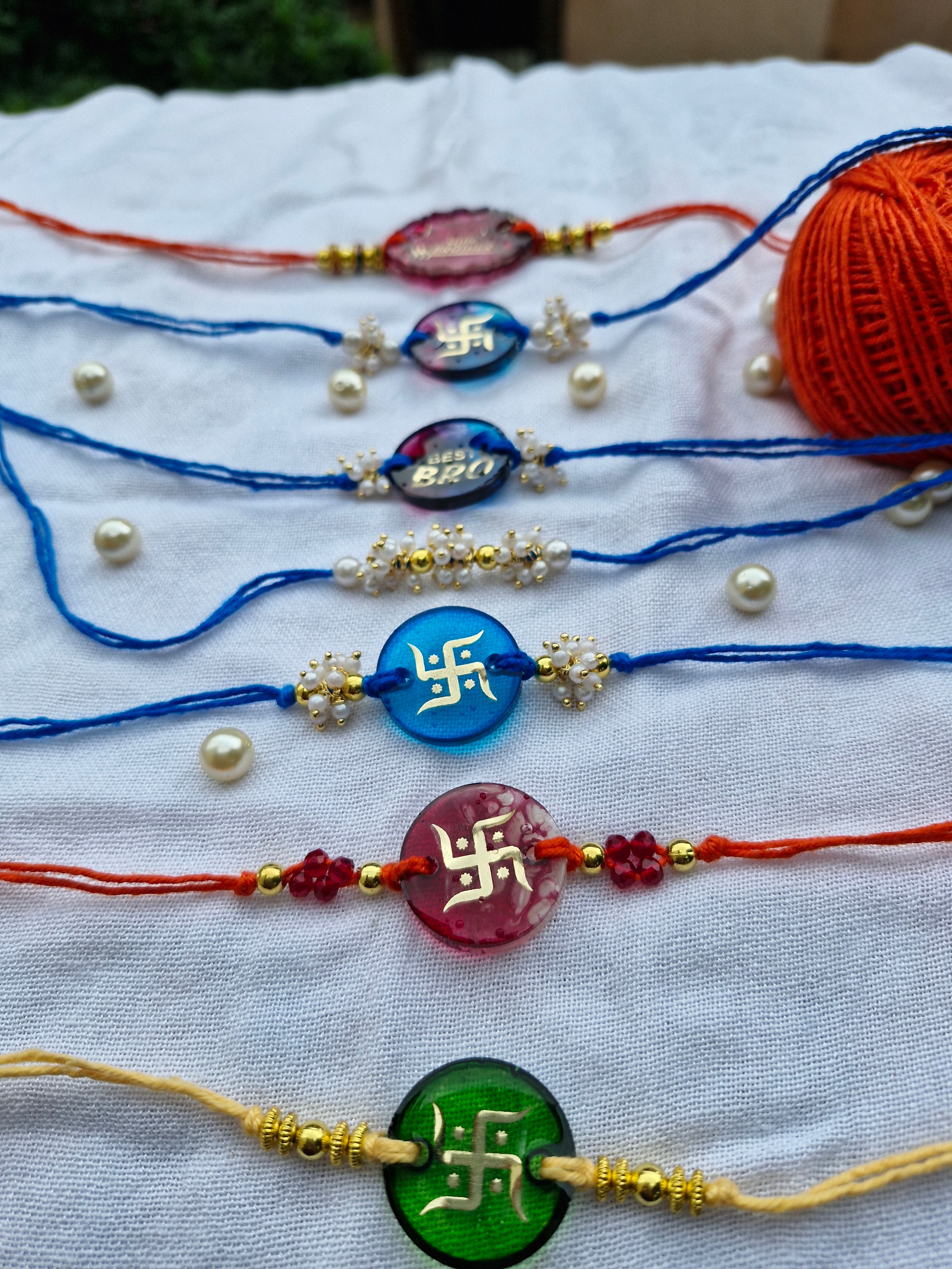 Rakhi Combo Pack – Set of 7 Handcrafted Designer Rakhis